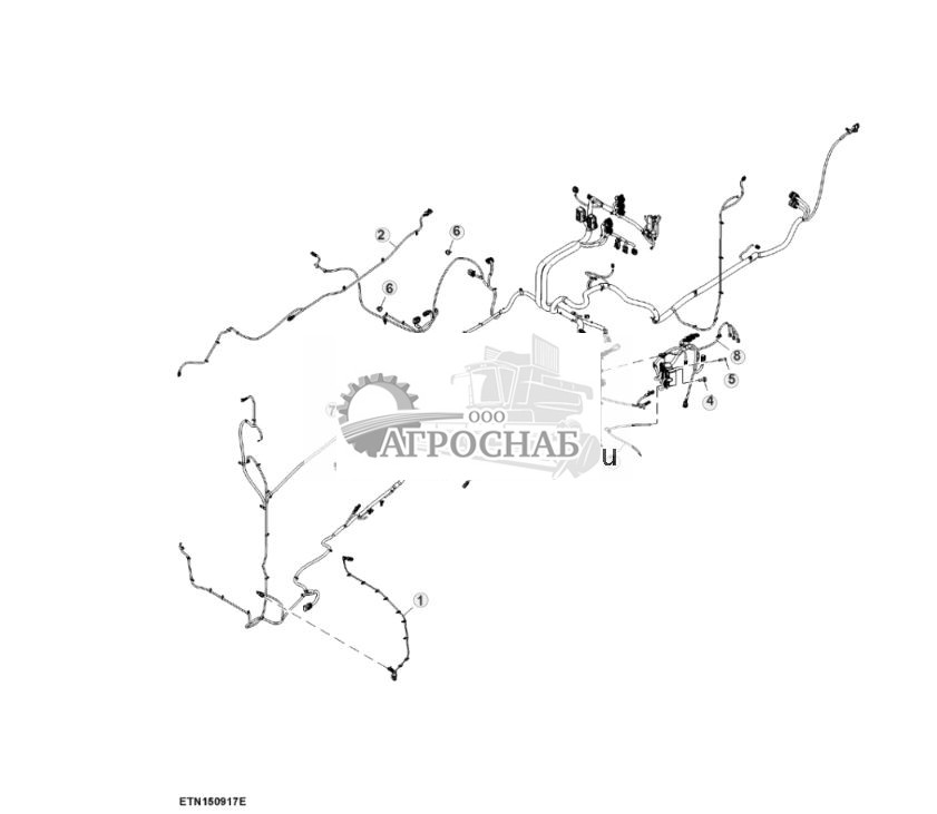 Жгут проводов шасси, с системой автоматического управления AutoTrac™ и резервным насосом, 15,0 L, двигатель FT4 (14) (804101 - ) - ST908972 230.jpg